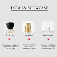Flacon de parfum de bonne qualité 30 ml, flacon de parfum en verre transparent de luxe 100 ml, flacons de parfum vides ronds 50 ml avec emballage