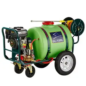 Pulverizador de potencia de motor de gasolina con carro agrícola de 60l de alta calidad Pulverizador de manguera larga