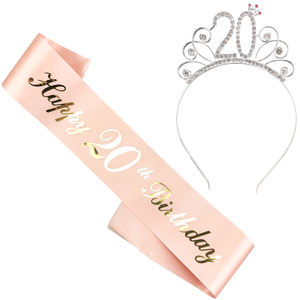 Nicro Nuevo Diseño, Corona de Reina para Fiesta de <span class=keywords><strong>Cumpleaños</strong></span>, Corona de Tiara con Brillantina Rosa y Pedrería para Niña, Conjunto de Corona y Banda para Adultos - Product Image 6