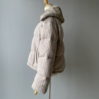 Veste bomber rembourrée en duvet de canard courte et légère pour femme, avec garniture en fourrure de luxe, chaude et épaisse, idéale pour l'hiver, par Jxwatcher