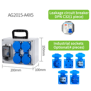 Hộp phân phối điện không thấm nước IP54 <span class=keywords><strong>3</strong></span> pha bề mặt gắn bảng điều khiển ngoài trời với nhiều ổ cắm công nghiệp và công tắc ngắt - Product Image 2