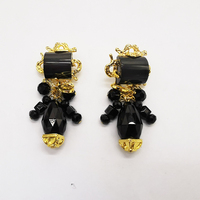 Boucles d'oreilles Zooying 2022 de luxe vintage en résine plaquée or, avec cristaux et verre carré, couleurs assorties