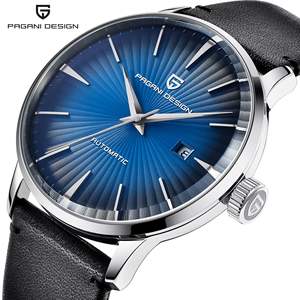 Reloj Mecánico Automático Pagani Design para Hombre, Esfera Azul, Correa de Cuero, Caja de Acero Inoxidable, Resistente al Agua 30M, PD-2770 - Product Image 1