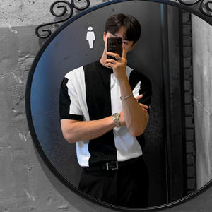 เสื้อแฟชั่นแขนสั้นสำหรับผู้ชายเสื้อคอกลมถักสำหรับฤดูร้อน - Product Image 4