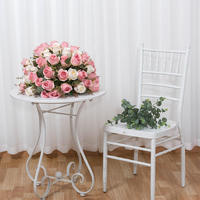 Boule de fleurs de mariage en gros, centre de table, arrangement de fleurs artificielles, boule de fleurs orange, centres de table de mariage