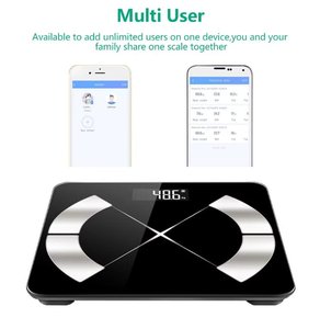 ओम स्मार्ट बॉडी फैट स्केल डिजिटल वेट स्केल एलसीडी डिस्प्ले 180 किलोग्राम/360lb वायरलेस इलेक्ट्रॉनिक डिजिटल स्केल स्वास्थ्य विश्लेषक ऐप - Product Image 4