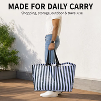 Sac à dos de courses en PP tissé laminé imperméable, design personnalisé, réutilisable, écologique pour les chaînes d'épicerie (vente en gros)