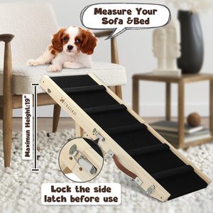 C4p समायोज्य ठोस लकड़ी रैंप कुत्ते सीढ़ियों सीढ़ी सीढ़ी फोल्डेबल बिस्तर सहायक उपकरण - Product Image 3