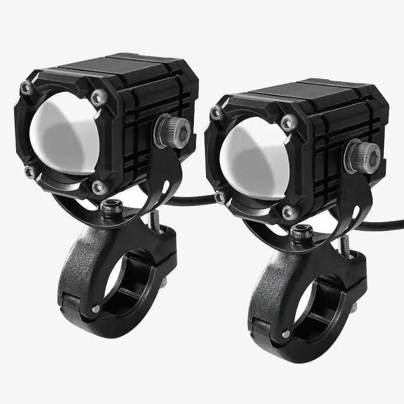 Penjualan pabrik lampu depan sepeda motor 12V lensa dua warna lampu led proyektor HS1
