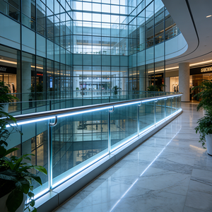 Ringhiera <span class=keywords><strong>in</strong></span> <span class=keywords><strong>Vetro</strong></span> per Veranda, Balaustra per Terrazza Esterna, Ringhiera per Scale, Design per Hotel e Edifici Commerciali con Illuminazione LED - Product Image 1