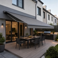 Store banne motorisé rétractable pour pergola, auvent extérieur en aluminium, pare-soleil imperméable, sur mesure