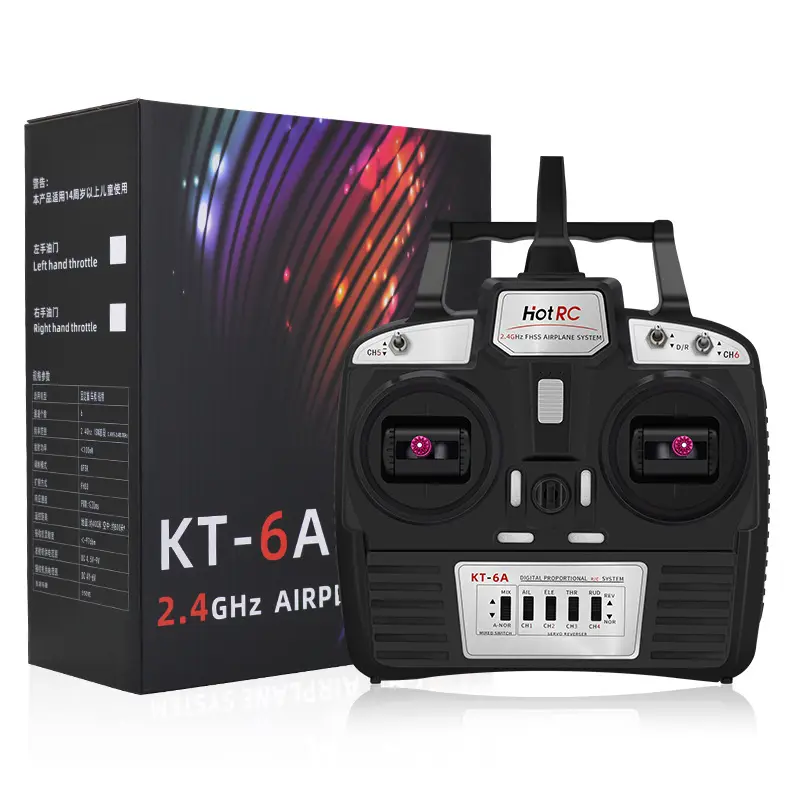 HOTRC KT-6A 2.4G RC Transmitter 6CH Receiver Remote Controller For RC Airplane Car KT Board Machine FPV Drone