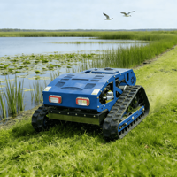 Tondeuse robotisée intelligente 4 temps télécommandée pour l'entretien extérieur des espaces verts, unité de débroussaillage pour terres agricoles et pentes
