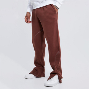 High Quality Breathable <strong>Mens</strong> Stacked Flare Sweatpants <strong>Tall</strong> Relaxed Contrast Stitch Zip Hem <strong>Jogger</strong> - Product Image 1