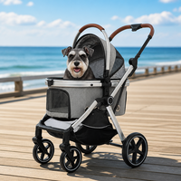 Carrito para Mascotas 2 en 1, Desmontable, con Capacidad para 20 kg, Marco de Aluminio, 4 Ruedas, Plegable con una Mano, para Perros y Gatos, OEM, ODM, Logotipo y Color Personalizables