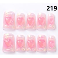 Faux Ongles Press-On Faits Main 636-640 Couleurs Fleurs Canard, 10 Pièces, Styles de Design Uniques pour Doigts