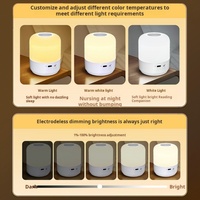 Lampe LED portable à lumière douce, veilleuse, protection des yeux, contrôle tactile d'urgence, lumière d'ambiance temporisée, lampe de camping