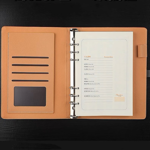 Tùy chỉnh <span class=keywords><strong>PU</strong></span> da <span class=keywords><strong>A5</strong></span> hàng tuần kế hoạch Tạp Chí máy tính xách tay 100 tấm Vàng Foil in ấn chủ đề may RÀNG BUỘC - Product Image 2