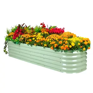 Bán buôn mới nhất 8x2x1.5 'ft hình bầu dục mạ kẽm trồng giường Hoa giường chậu cho rau thảo mộc container