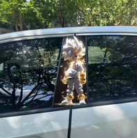 CARKOO 20*50CM Goku Karakter Merkez Sütunu Çıkartması Esnek PVC Film Çok Renkli Dekoratif Vinil Araba Gövde Koruyucu