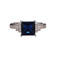 Bague d'Anniversaire Romantique à Trois Pierres en Zircon Cubique Taille Princesse, Sertie en Barrette, Plaqué Argent, Bijou en Pierre Précieuse, Cadeau pour Fête, Numéro Romantique