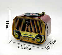 ELETREE MD-1319BT Haut-parleur sans fil Bluetooth en forme de tourne-disque rétro Gramophone Style rétro vintage Radio AM FM SW