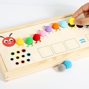 Tự Làm Bằng Gỗ Montessori Học Tập Toán Học Sâu Bướm Đếm Hộp Đồ Chơi Sticker Logo Khuyến khích Chơi Học Tập - Product Image 5