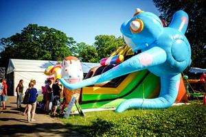 Thương mại đẹp đầy màu sắc Inflatable quái vật khô trượt một câu chuyện cổ tích khóa học trở ngại sân chơi lâu đài bouncy - Product Image 5