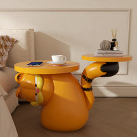 Table basse en résine style crème Garfield, table d'appoint, meuble d'angle mobile pour salon, chevet de lit, décoration et ornements