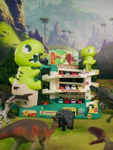 <span class=keywords><strong>Voiture</strong></span> Aventure Véhicule Garage Jouet Dinosaure Course <span class=keywords><strong>Voiture</strong></span> Piste Rampe Parking Jouet pour Garçons Avec 6 Mini Voitures - Product Image 5