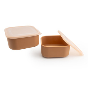 Lonchera Cuadrada de Silicona de Grado Alimenticio con Tapa Hermética - Recipiente Bento Reutilizable Apto para Microondas para Oficina, Escuela y Viajes - Product Image 5