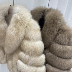 Nuovo Design grande colletto Plus Size soffice autunno caldo alla moda invernale vera volpe giacca <span class=keywords><strong>di</strong></span> <span class=keywords><strong>pelliccia</strong></span> da <span class=keywords><strong>donna</strong></span> - Product Image 2