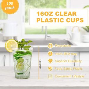 Vasos Redondos de Plástico de 16 Onzas, 98 mm, Modelo 1000 Piezas, Vasos para Café Helado para Llevar, Vasos Transparentes de PET para Fiestas - Product Image 2