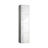 Casier de gym moderne en acier à 4 niveaux, armoire de rangement métallique pour personnel, casier verrouillable à clé pour le lieu de travail, l'école, l'appartement, la maison, le mobilier
