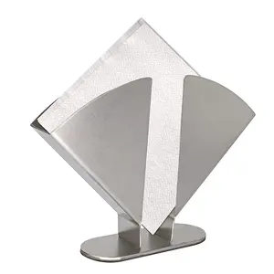 Portasciugamani di carta per tovaglioli di carta a forma di ventaglio in acciaio inossidabile per decorazioni da tavola commerciali per ristorante di nozze