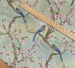 Tissu d'ameublement imprimé style Chinoiserie au mètre, motif floral oriental élégant avec oiseaux, tissu décoratif pour canapé et chaise - Product Image 6