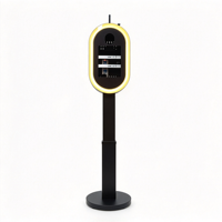 Photo Booth Oval iPad DSLR Ultra Tipis, Casing Logam Putih Hitam, Multi Koneksi