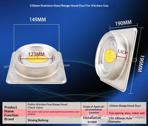 Sixing Bailong 180 Acier inoxydable, <span class=keywords><strong>clapet</strong></span> <span class=keywords><strong>anti</strong></span>-<span class=keywords><strong>retour</strong></span> pour <span class=keywords><strong>hotte</strong></span> de cuisine professionnelle, coupe-flamme et <span class=keywords><strong>anti</strong></span>-fumée - Product Image 6