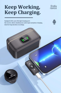 Suono Aurora professionale 1 trascinamento 2 senza fili Lavalier sistema di microfono custodia rigida ABS materiale cancellazione del rumore batteria lunga - Product Image 5