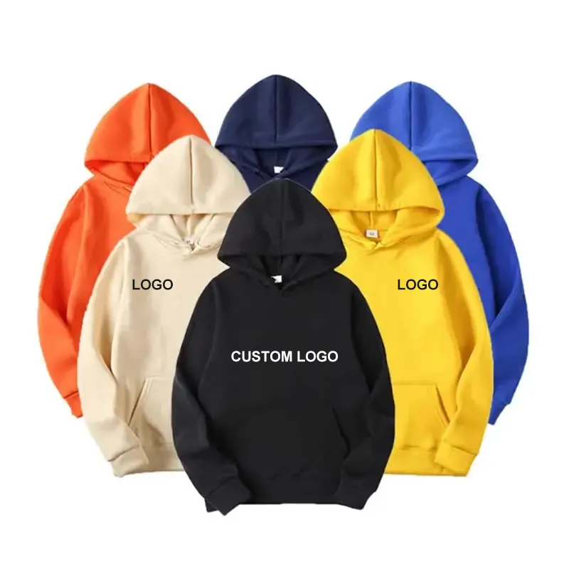 Custom Logo Printing Plain Embossed Man Tops Hoody Unisex Anime Blank Hooded Sweatshirt