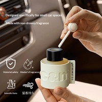Nouveau diffuseur de parfum créatif pour voiture, avec bâtonnets en bois à embout sphérique et enveloppe en cuir, sans flamme, diffuseur passif de parfum, double usage bureau et voiture, OEM