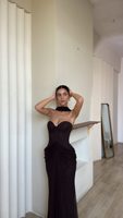 Robe de soirée sur mesure haute couture, sans bretelles, avec baleines, plissée en maille détachable, style sirène pour femme