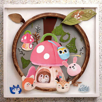 Jouet en peluche personnalisé en forme de maison champignon, maison douce en forme d'animal avec renard, hérisson, hibou, lapin, cerf - Rembourrage en coton PP pour bébés filles