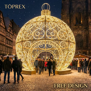 Grande boule de Noël LED surdimensionnée, décoration lumineuse à traverser pour les espaces publics, décoration de centre-ville, prix d'usine, taille personnalisée - Product Image 1
