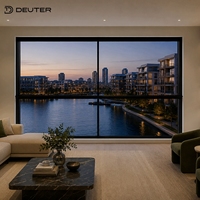 Ventanas Corredizas Modernas de Aluminio, Diseño Delgado, Resistentes, Panorámicas, Aislamiento Térmico, Insonorizadas, Doble Acristalamiento, para Proyectos de Condominios de Lujo