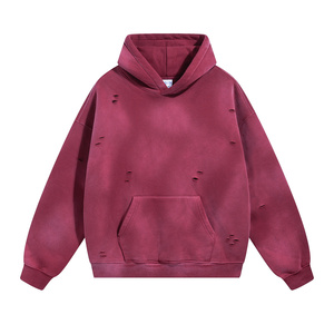 Sudadera con capucha vintage para hombre, personalizada, de 360 g/m², con lavado ácido y efecto desgastado, de algodón y felpa, oversize, para fabricantes, en blanco - Product Image 3