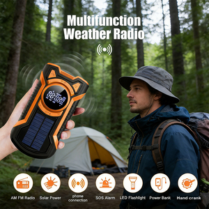 Radio de Emergencia Solar ALECTER con Manivela, Banco de Energía, Linterna, Alerta Meteorológica SOS NOAA, Resistente al Agua IPX5 para Huracanes - Product Image 6