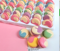 Décoration de gâteau colorée pour grossistes : Macarons comestibles en forme de fleur, rouge, rose, multicolores