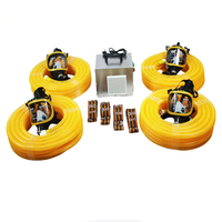 Respirateur électrique à tube long pour 4 personnes, avec tuyau de 20 m, 220 V, masque de sécurité intégral à air comprimé, PVC, pour la lutte contre les incendies