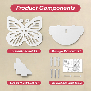 Butterfly Wall <b>Shelf</b> Floating Display Rack Wall Mounted Decorative <b>Storage</b> <b>Shelf</b> for Nursery Kids Room - Product Image 1
